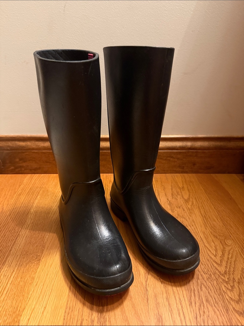 CROCS Tall Wellie Rain Boots Rubber Black Pull On Women’s Size 5 Junior’s Size 3